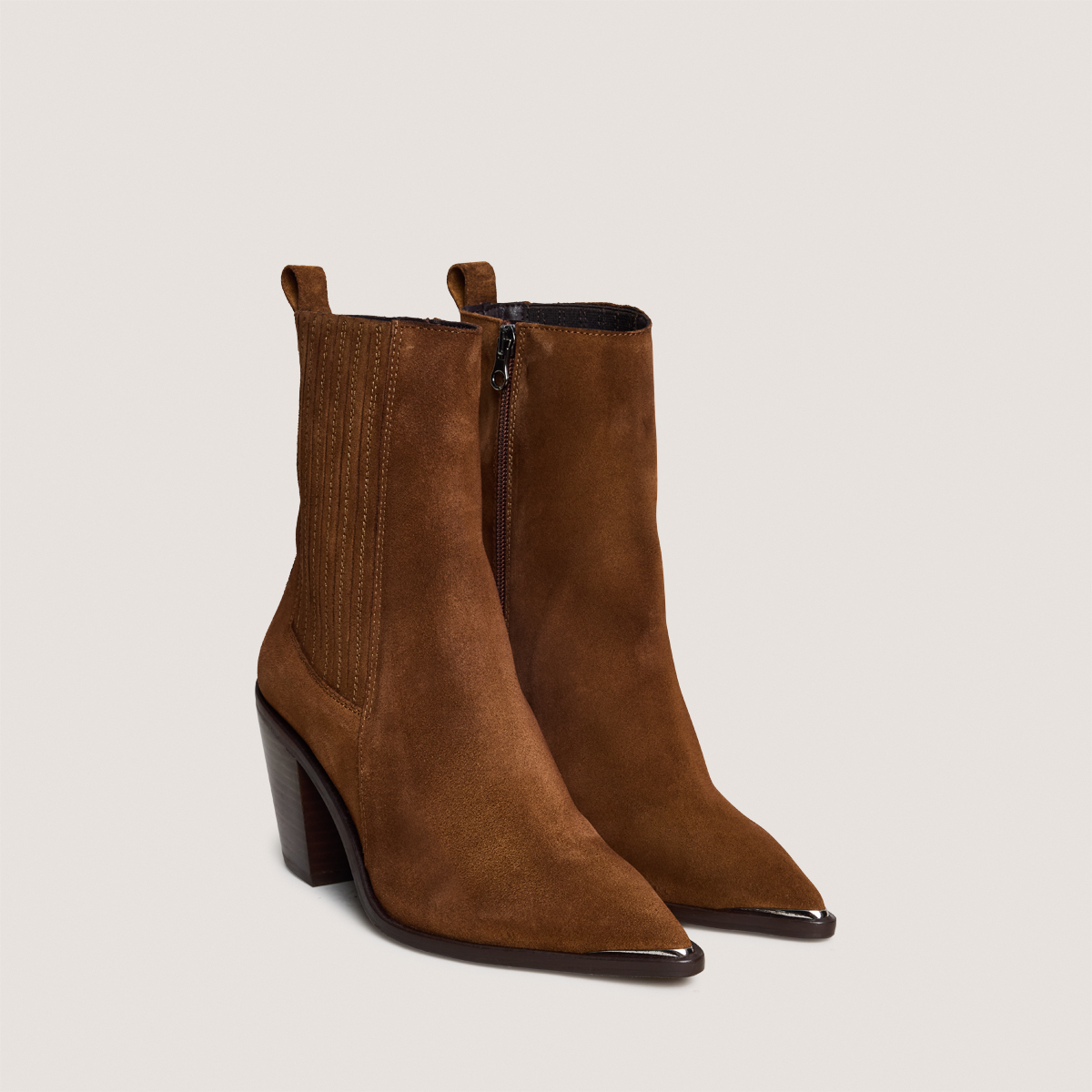 Boots à talons et à fronces
