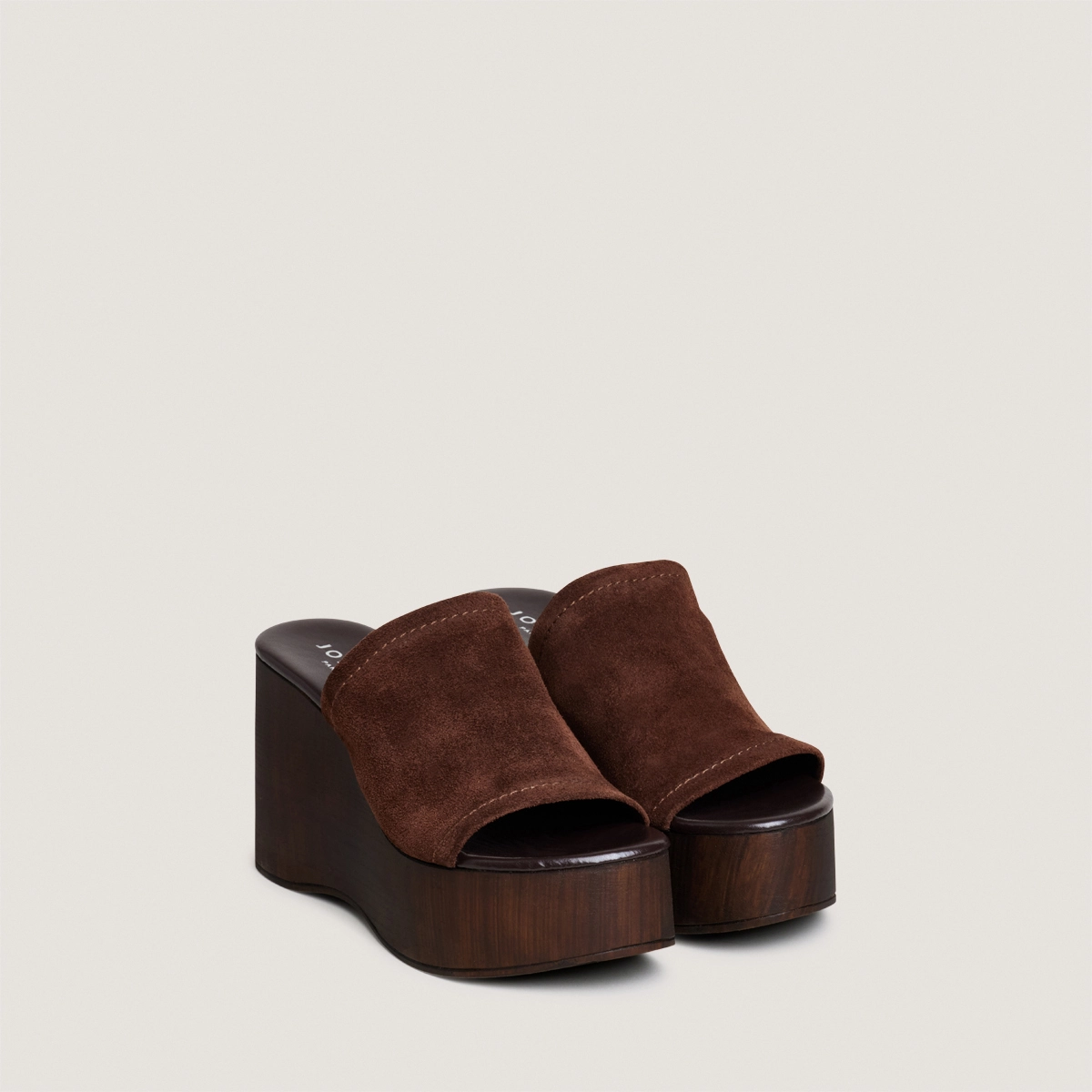 Mules à talons compensés
